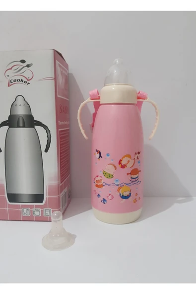 renkli çiçekler Biberon Sevimli Karikatür Desenli Bebekler Için Termoslu Biberon ürün görseli
