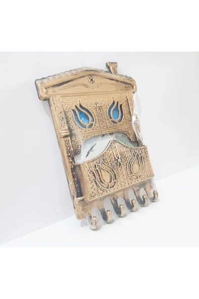 renkli çiçekler Anahtarlık Duvar Süs 27X19.5 CM Eskitme Görünümlü Duvar Anahtarlık Dekoratif Obje