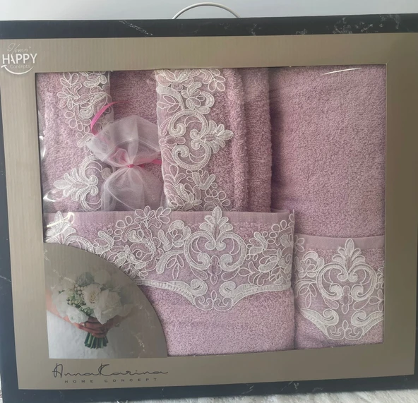 ANNA KARİNA 3 PARÇA BORNAZ SETİ PUDRA