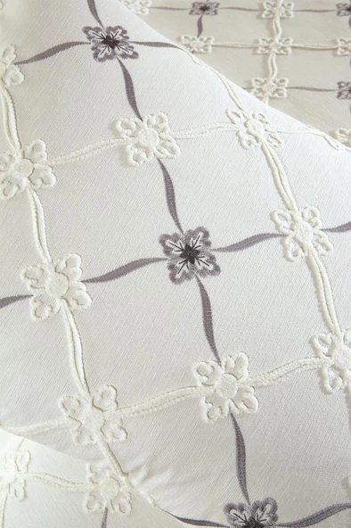 Kanola Nakışlı Şönil 2 Parça Tek Kişilik Yatak Örtüsü - Resim 5