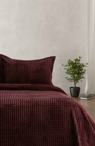 Merinos Modern Line Yatak Örtüsü Tek Kişilik Cherry