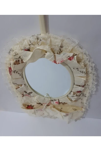 renkli çiçekler Ayna Çiçek Dekorlu Cepli Asılabilir Dekoratif Ayna - 5