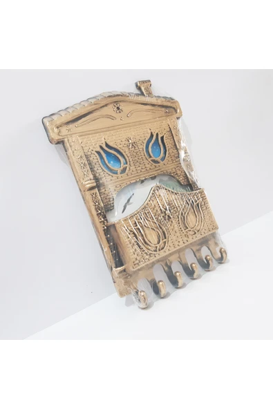 renkli çiçekler Anahtarlık Duvar Süs 27X19.5 CM Eskitme Görünümlü Duvar Anahtarlık Dekoratif Obje - 5