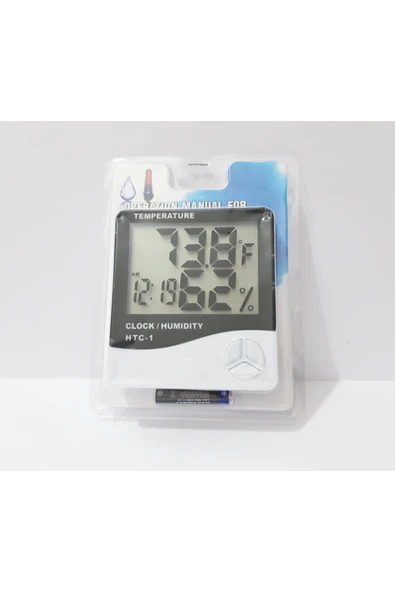 renkli çiçekler Dijital Saat Termometre Sıcaklık Nem Göstergeli Dijital Masa Saati ürün görseli