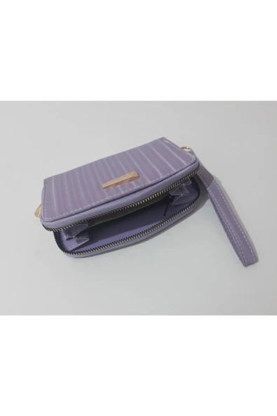renkli çiçekler Kadın Cüzdan Kullanışlı Mor Renk Kadın Cüzdanı - Resim 3