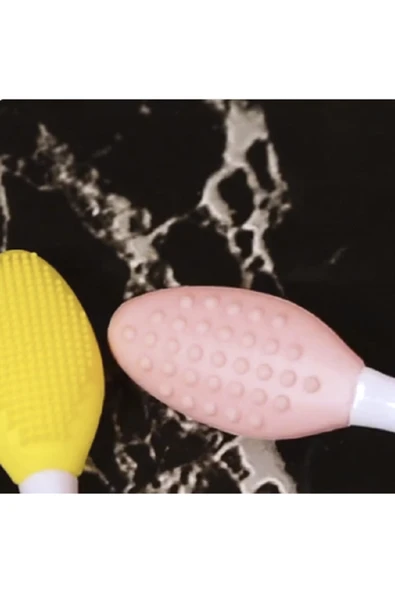 renkli çiçekler 2 Adet Dudak Fırçası Peeling Etkili Gözenek Siyah Nokta Temizleyici Fırça - Resim 5