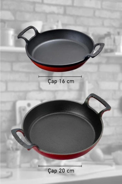 Lava Döküm Yuvarlak Kulplu Tava 16-20 cm ürün görseli