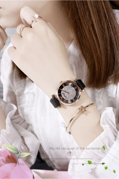 renkli çiçekler Kadın Saat Lüks Manyetik Kuvars Saat Kadın Kol Saati - 4