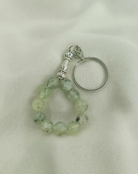 Tesbih Anahtarlık 11 li 10 mm Doğal Taş Prinayt Mini Tesbih - 2