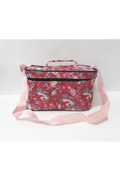 renkli çiçekler Beslenme Çanta Okul İçin Desenli 24x16x14 CM Termoslu Beslenme Çantası - 3