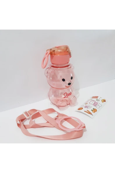 renkli çiçekler 750 ML Matara Okul İçin Suluk Ayıcık Modelli Su Matarası - 5