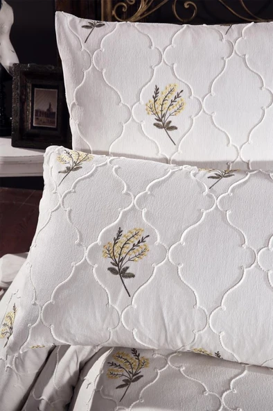 Bukata Nakışlı Şönil 3 Parça Çift Kişilik Yatak Örtüsü - Resim 5