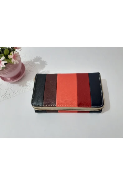 LİONER Kadın Cüzdan Şerit Desenli Kullanışlı Cüzdan Kadın Cüzdanı 17x10x4.5 Cm - Resim 7