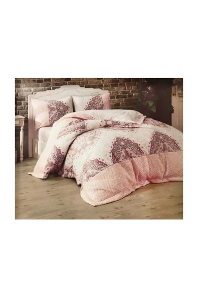 Kristal Ranforce Eliz Somon Çift Kişilik Nevresim Takımı