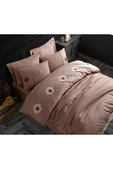 Kristal Olimpos Kahverengi Çift Kişilik Nevresim Takımı ürün görseli 1