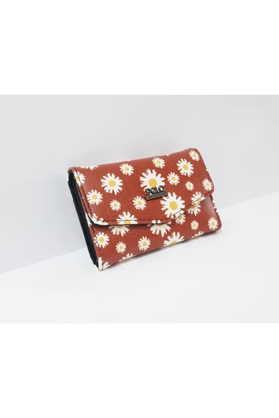 renkli çiçekler Kadın Cüzdan 14.5x9 CM Papatya Desenli  Kadın Cüzdanı ürün görseli