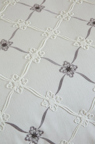 Kanola Nakışlı Şönil 2 Parça Tek Kişilik Yatak Örtüsü - Resim 2