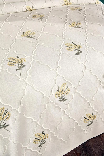 Bukata Nakışlı Şönil 3 Parça Çift Kişilik Yatak Örtüsü - Resim 2