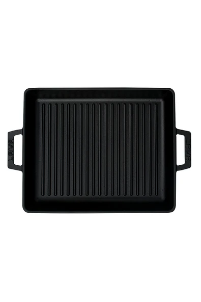 Lava Döküm Dikdörtgen Izgara Tavası Döküm Demir Yekpare Çift Kulplu Ölçü 26x32cm. - Resim 3