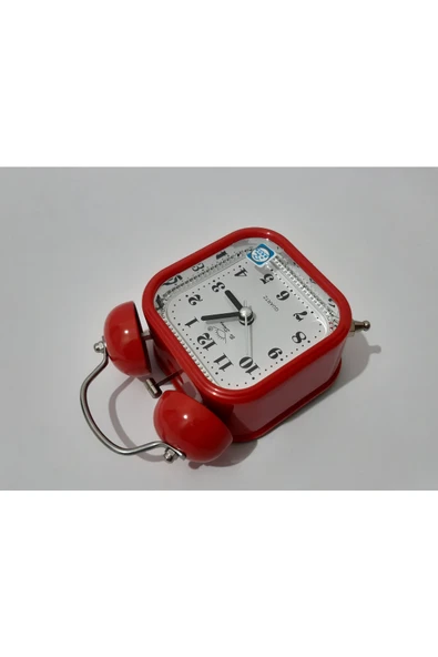 renkli çiçekler Saat Masa Saati Kare Mini Çalar Saat - Resim 6