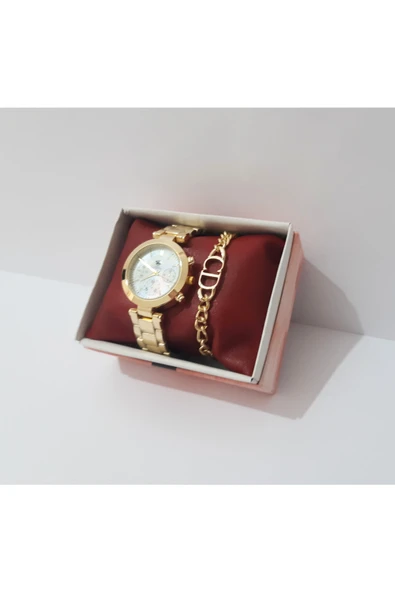 renkli çiçekler Kadın Kol Saati Metal Bileklik Ve Saat - 3