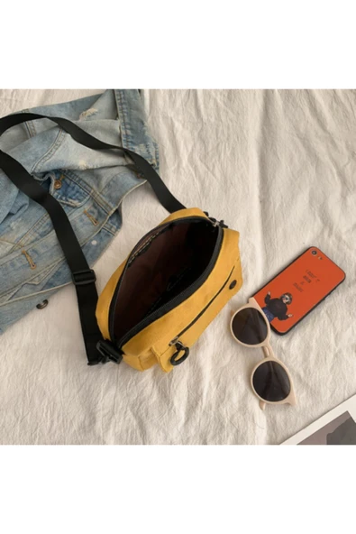 renkli çiçekler Kadın Çanta Moda Tuval Basit Katı Omuz Askılı Çanta Mini Seyahat Rahat Kadın Çantası - Resim 5