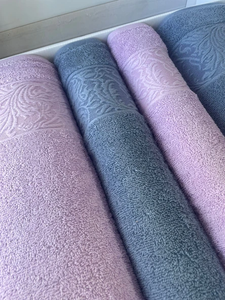 NURPAK %100 PAMUKLU HAMAM TAKIMI MAVİ-LİLA - 2