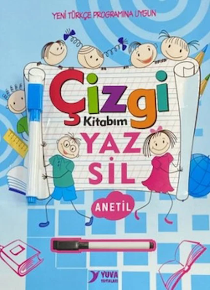 Çizgi Kitabım Yaz Sil Yazı Defteri Anetil / Kolektif / Yuva Yayınları / 9789755177458 ürün görseli