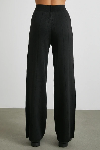 Polo Yaka Pantolonlu Triko Takım Siyah - Resim 6