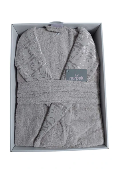 Erkek Bej Bambu Bedenli Tek Bornoz - 4