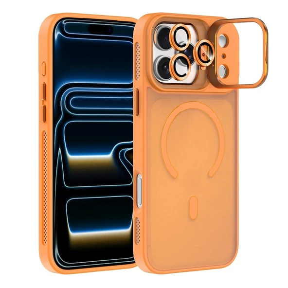 iPhone 17 Pro Kılıf Armor Seri Magsafe Uyumlu Stand Özellikli Kamera Lensli Kapak - 12