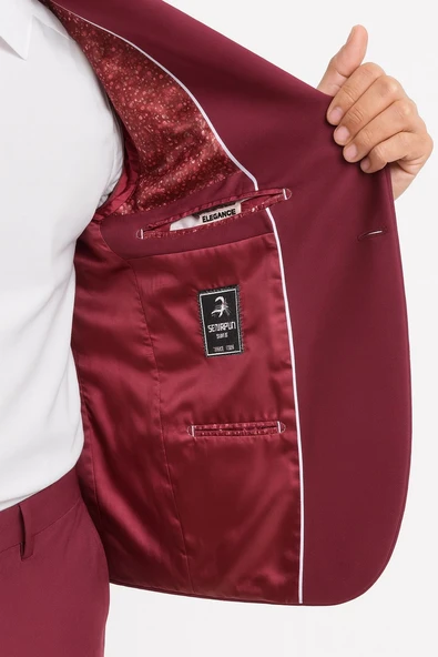 Erkek Tek Düğme Slim Fit Takım Elbise - Şık Ofis ve Davet Kombini - Resim 4