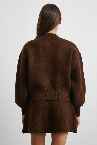 Hırka Etek Triko Takım Kahve - 6