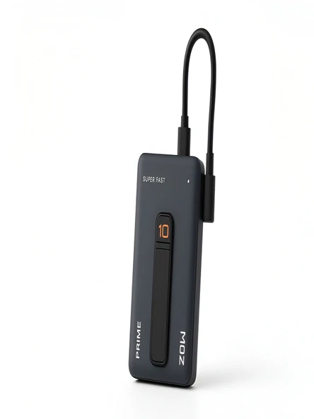 10000mAh 20W Hızlı Şarj Kablosuz Magsafe Powerbank Type-C Kablolu/Girişli Standlı Siyah - Resim 3