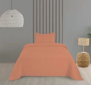 Bella Home Tek Kişilik Sonnia Yatak Örtüsü Seti - Kiremit