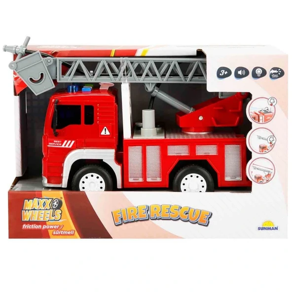 NessiWorld Sesli ve Işıklı Su Fışkırtan İtfaiye Aracı 20 cm. - Resim 4