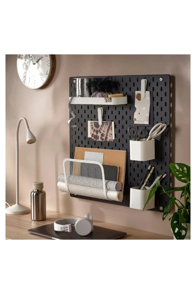 Skadis siyah pano, çok amaçlı pano, siyah, 56x56 cm - Resim 2