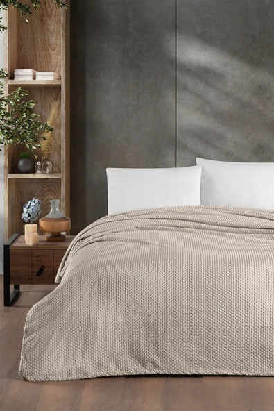 Pierre Cardin Super Soft Battaniye Tek Kişilik Harmony Bej - 3