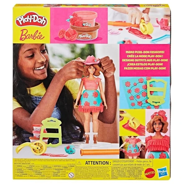 Play Doh Barbie Çiçekli ve Püsküllü Oyun Hamuru Seti - Resim 4