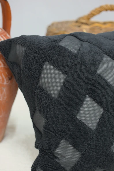 Cross | Welsoft Jakarlı Dekoratif Kırlent Kılıfı 43x43 - ZTCROSS  siyah - 5