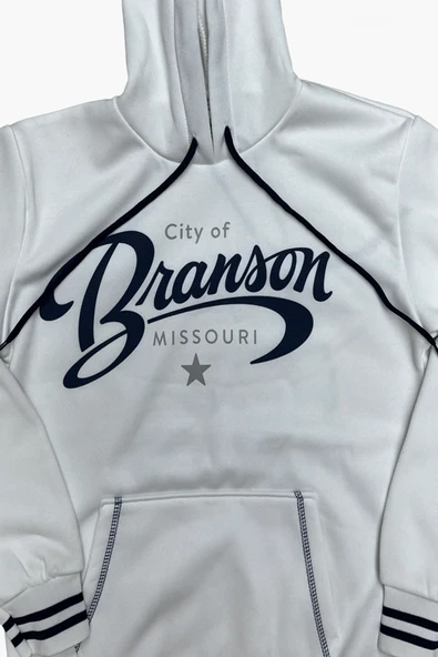 Erkek Çocuk Kapüşonlu Kanguru Cepli Ribana ve Baskı Detaylı 3 İplik Sweatshirt 12326 - Resim 2