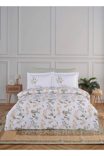 PİERRE CARDİN Pamuk Nevresim Takımı Çift Kişilik Flora ürün görseli 1