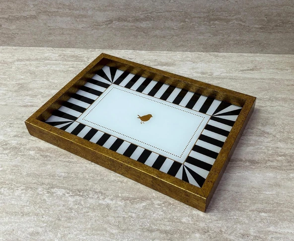 Dekoratif Dijital Cam Baskılı Sunum Tepsisi – 32 x 22 cm - Resim 3