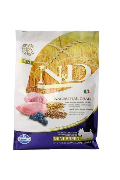 N&D ANCESTRAL GRAIN  KUZU & YABAN MERSİNİ YETİŞKİN MİNİ 2,5 kg ürün görseli 1