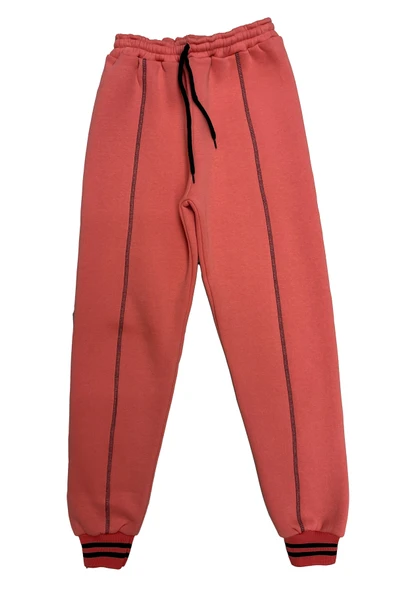 Kız Çocuk Kapüşonlu Papatya Nakışlı Taş Süslemeli 3 İplik Alt- Üst Takım 12323 - Resim 3