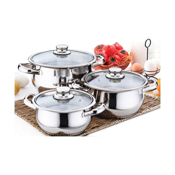 GÜLSAN ÇAKIR 6 PARÇA GÜVEÇ SET CAM KAPAKLI ürün görseli