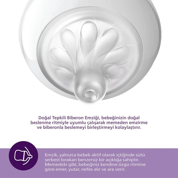 Avent Doğal Tepkili Natural Response 2'Li Biberon Emziği No:1 0+ Ay - Resim 2