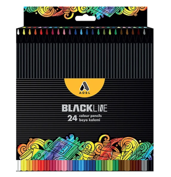 Adel Blackline Uzun Kuru Boya Kalemi 24Lü ürün görseli