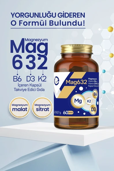 EVOPHARMA Magnezyum Mag632, Vitamin B6 Ve Vitamin D3k2 Içeren Kapsül Takviye Edici Gıda - Resim 4