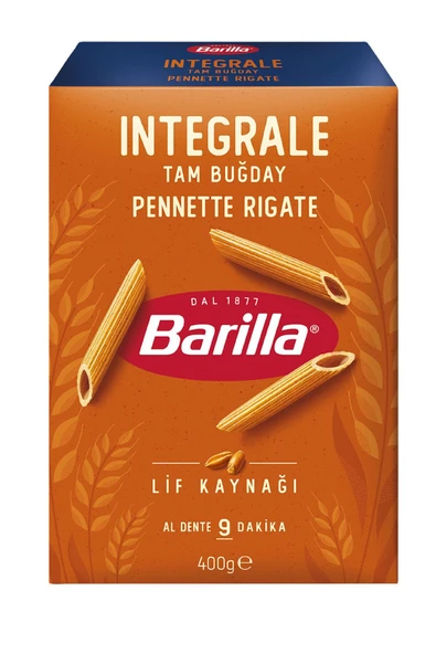 Barilla Tam Buğday Kalem Makarna (Integrale Pennette Rigate) 400 gr x 9 Adet - Resim 2